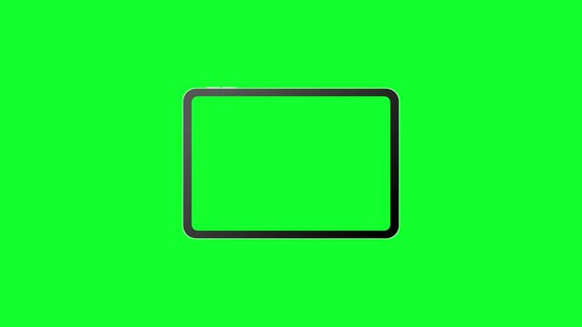tablet ipad animation with greenscreen background