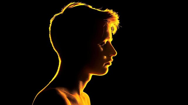 Depiction of a criminal silhouette repenting bad choices against a black backdrop.