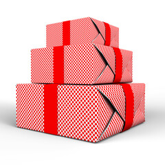 Obraz premium Gift Box. Template for Present, Valentine, Birthday or Wedding Banners. 3D Illustration. File with Clipping Path.