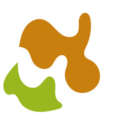 Obraz premium Green orange abstract shapes vectors 