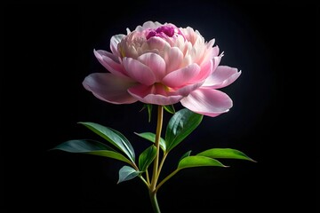 Obraz premium Peony flower on black background
