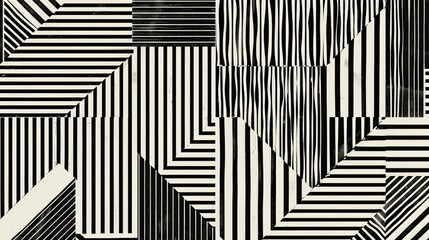 Minimalist geometric pattern with bold lines and shapes in black and white, emphasizing elegance