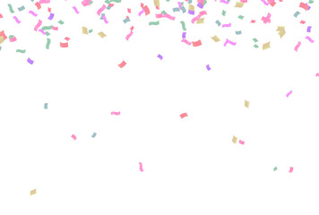 Colorful Pink confetti background. Colorful confetti on transparent background