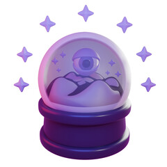 Seer ball glass with eye and white sand