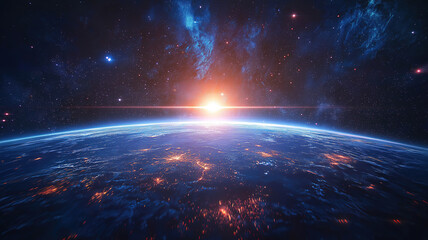 Obraz premium Star field in deep space stretching many light years away from Earth showcasing cosmic beauty