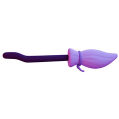 3D Illustration of a Witch Broomstick