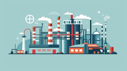 Obraz premium Simple Flat Design for Clean Industrial Environment