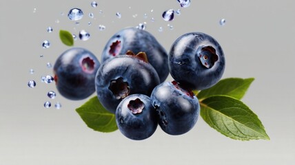 blueberries on a white background