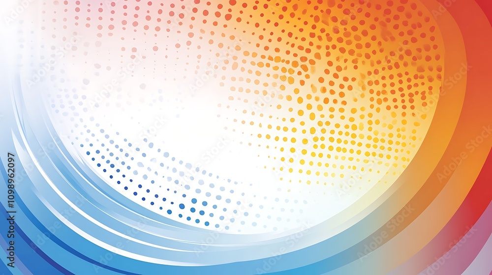 Aufkleber abstract colorful swirling design with halftone dots and gradient hues