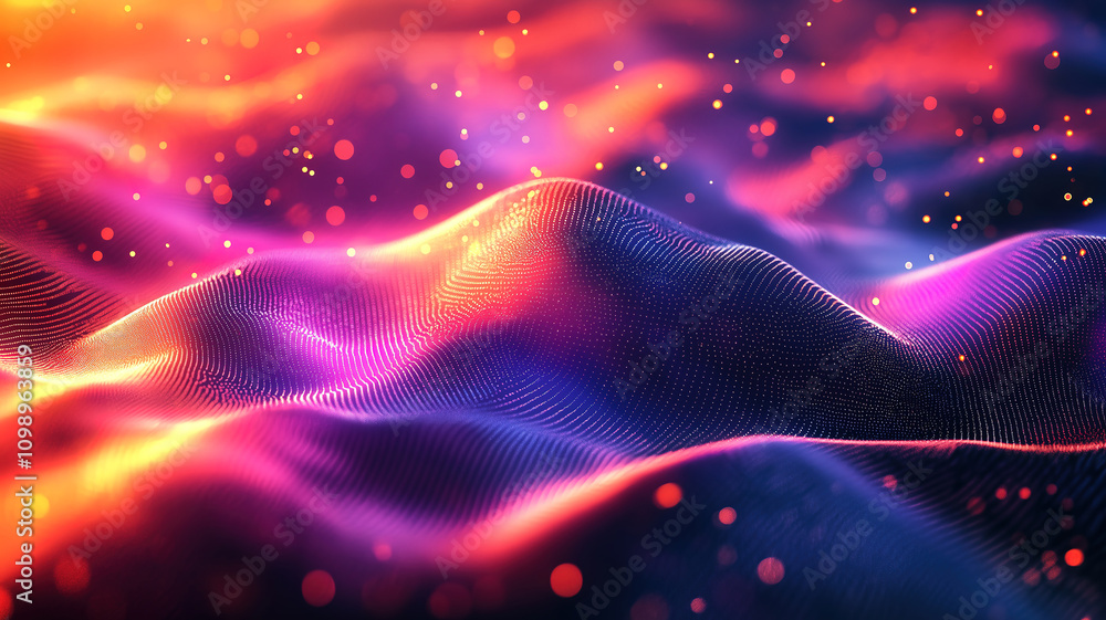 Poster abstract science and technology background featuring graphic design with network illustration