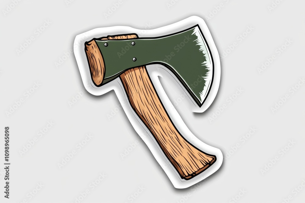 Poster A simple outline of an axe pick with clean geometric lines and a sharp angle, set against a white background