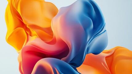 Abstract digital art with flowing, colorful shapes.