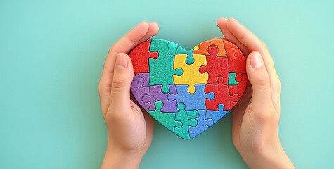 Autism Spectrum Disorder Social Communication Interaction Colorful Jigsaw Puzzle Mind Awareness