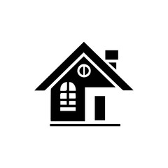 Simple Vector Icon of a tiny house &ndash; Logo Design Illustration