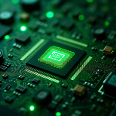 Fototapeta premium From directly above the semiconductor,Semiconductor Electron Circuits