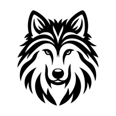 Fototapeta premium Simple Vector Icon of a Mexican Gray Wolf head – Logo Design Illustration