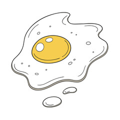 A Beautiful Fried egg icon vector on white background, Fried egg
