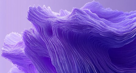 Obraz premium Abstract 3D Digital Artwork with Dynamic Purple Waves and Textured Layers