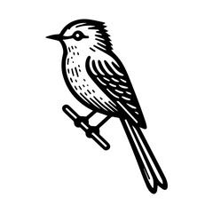 Obraz premium Simple Vector Icon of a Vermilion Flycatcher – Logo Design Illustration