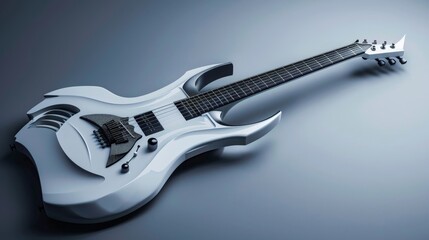 Obraz premium Modern electric guitar with a sleek design, highlighting music and instruments