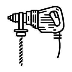 Obraz premium Simple Vector Icon of a Jackhammer – Logo Design Illustration