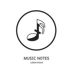 Logo vector design for business. Music notes logos.