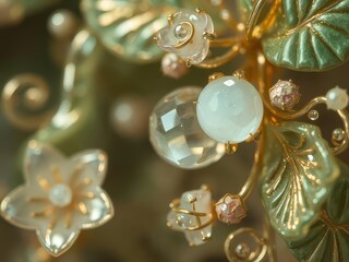 Fototapeta premium A close-up of a crystal sculpture with intricate designs and patterns
