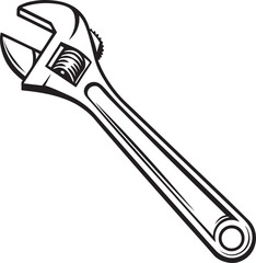 A Beautiful Wrench icon vector on white background, Wrench icon