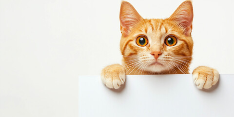 Orange cat with white background
