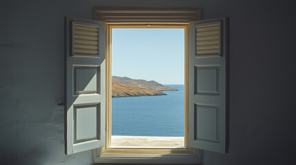 view from the window to the sea