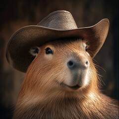 Beaver wearing Hat