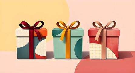 gift box with ribbon. abstract gift box