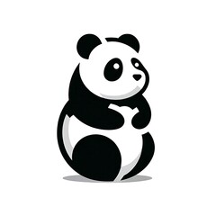 Naklejka premium Illustration of a bear that is simple, minimalist, in black and white. Suitable for a logo or icon