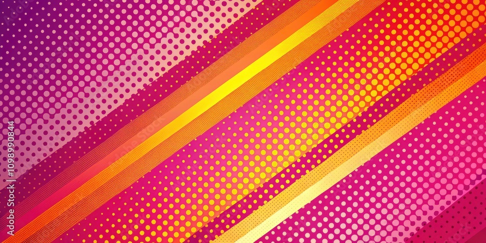 Aufkleber vibrant halftone pattern with magenta and orange stripes for retro pop design elements and backgroun