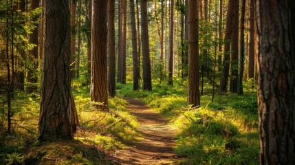 Fototapeta premium beautiful portrait of forest in the morning, in spring