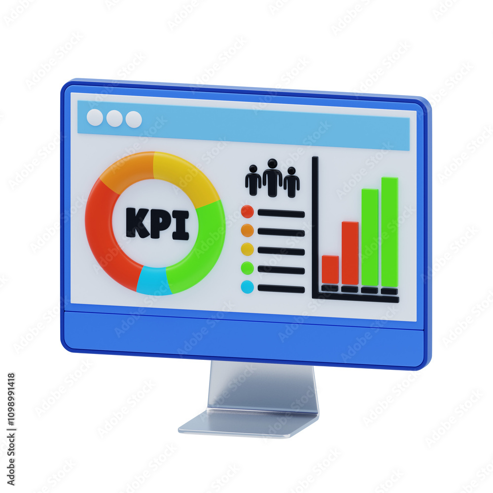 Poster 3d kpi dashboard overview