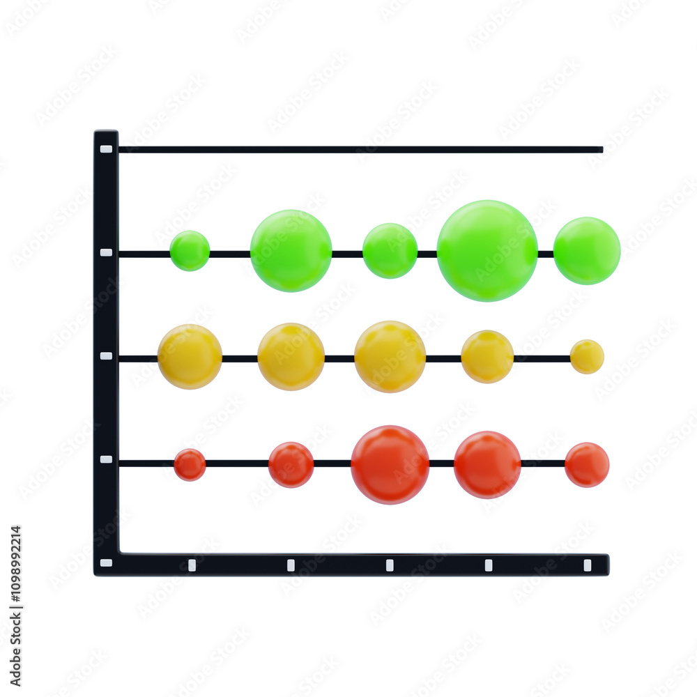 Poster 3d bubble chart for data segmentation