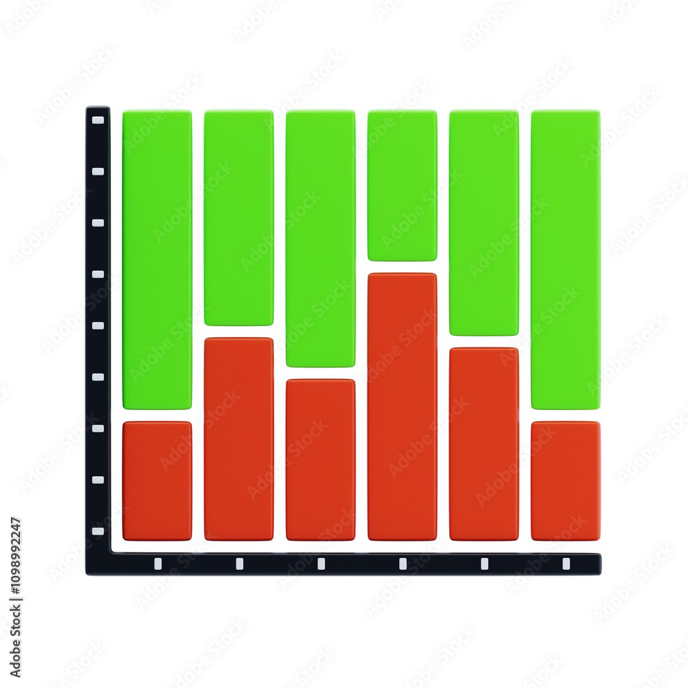 Poster 3d column chart for financial overview