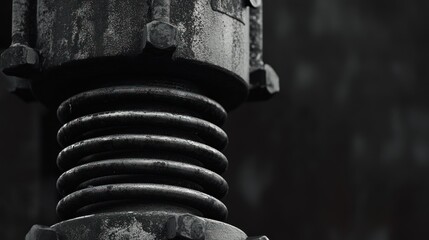 Fototapeta premium A close-up of a metallic spring component, showcasing its industrial design and texture.