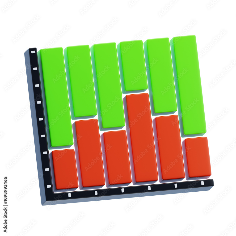 Poster 3d column chart for financial overview