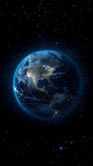 Fototapeta premium Earth at night,a blend of technology and civilization