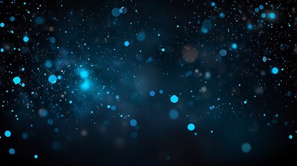 Obraz premium abstract blue black festive bokeh light particles textured background, JPG, AI GENERATED 
