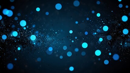 abstract blue black festive bokeh light particles textured background, JPG, AI GENERATED
