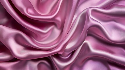 Fototapeta premium Close-up of a smooth, pink fabric with soft folds.