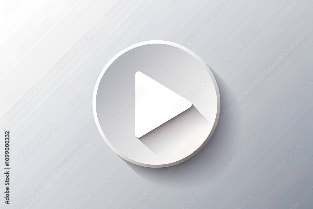 Poster play button icon vector illustration for digital media and streaming platforms with copy space for m