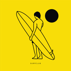 Vintage surf design template for surf club, surf shop, surf merch, t-shirt prints, posters, stickers and other uses.