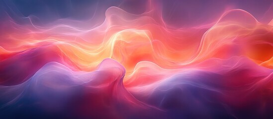 Obraz premium A vibrant, abstract wave of colors blending seamlessly in a dreamy landscape.