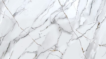 Fototapeta premium A close-up of white marble with gray and gold veins.