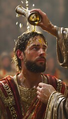 Bible story, Prophet Samuel Anointed David to be King over the Israelites with Anointing Oil
