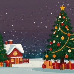 Christmas house in the forest